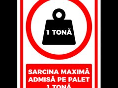 Semn pentru sarcina maxima admisa pe raft 1 tona